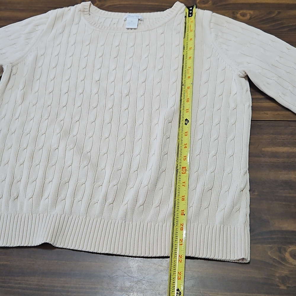 Silk Women's Cable Knit Sweater - Picture 3 of 8